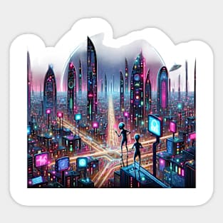 Neon Horizons Sticker